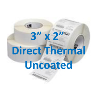 3 x 2 uncoated direct thermal labels