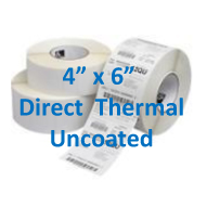 4 x 6 Direct Thermal Labels Uncoated